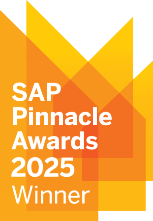  SAP Pinnacle Awards 2025 Winner logo, Partner learning and skills growth | DXC Technology