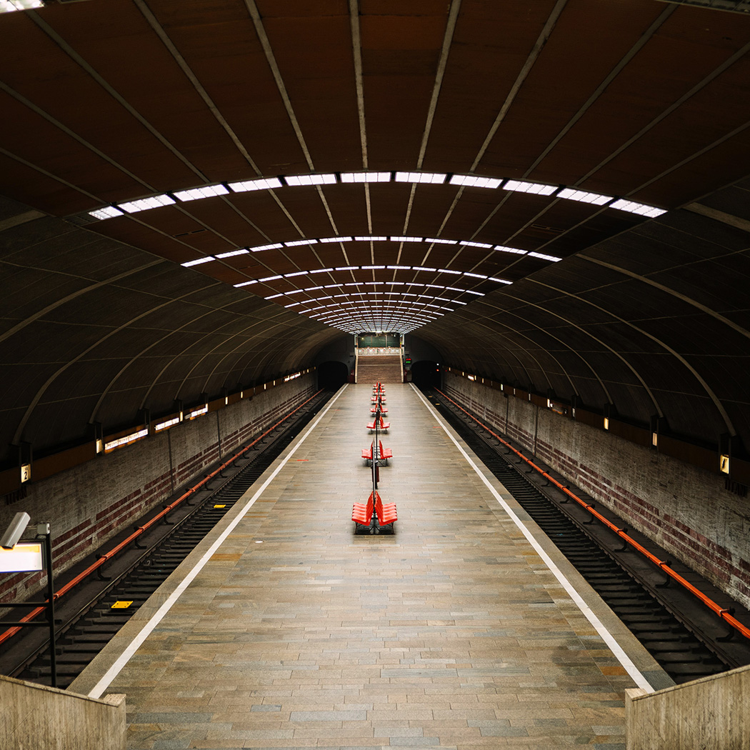 Empty Metro Station During 2020 Pandemic