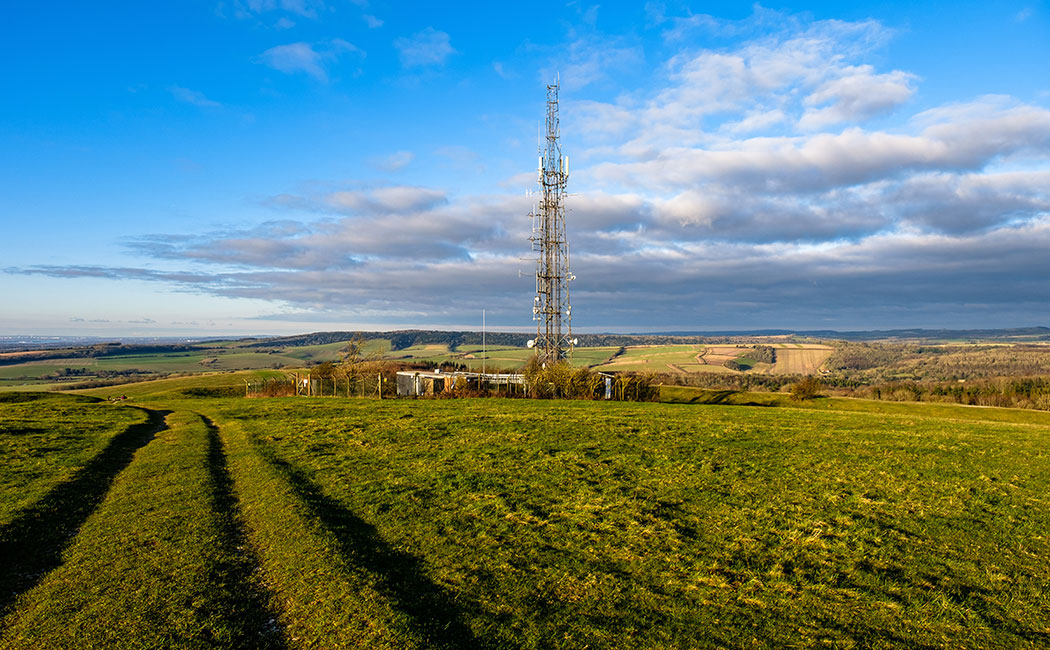 communication tower in open field