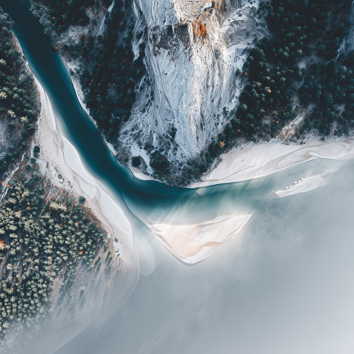 River running through green valley