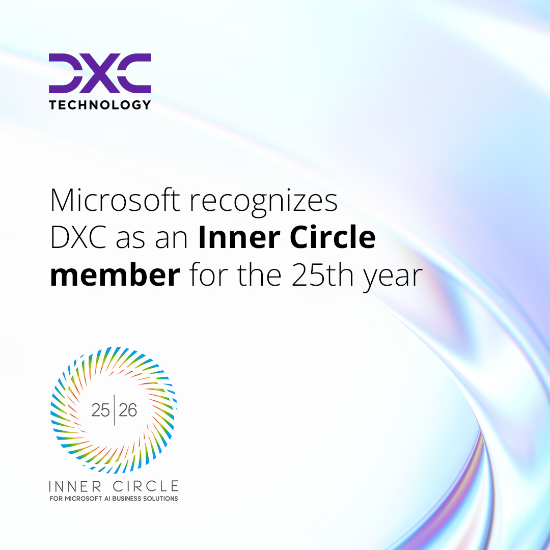 Partner recognition award, 25th consecutive year in Microsoft Inner Circle | DXC Technology