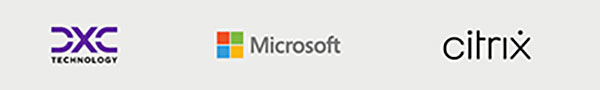 DXC, Citrix and Microsoft logos