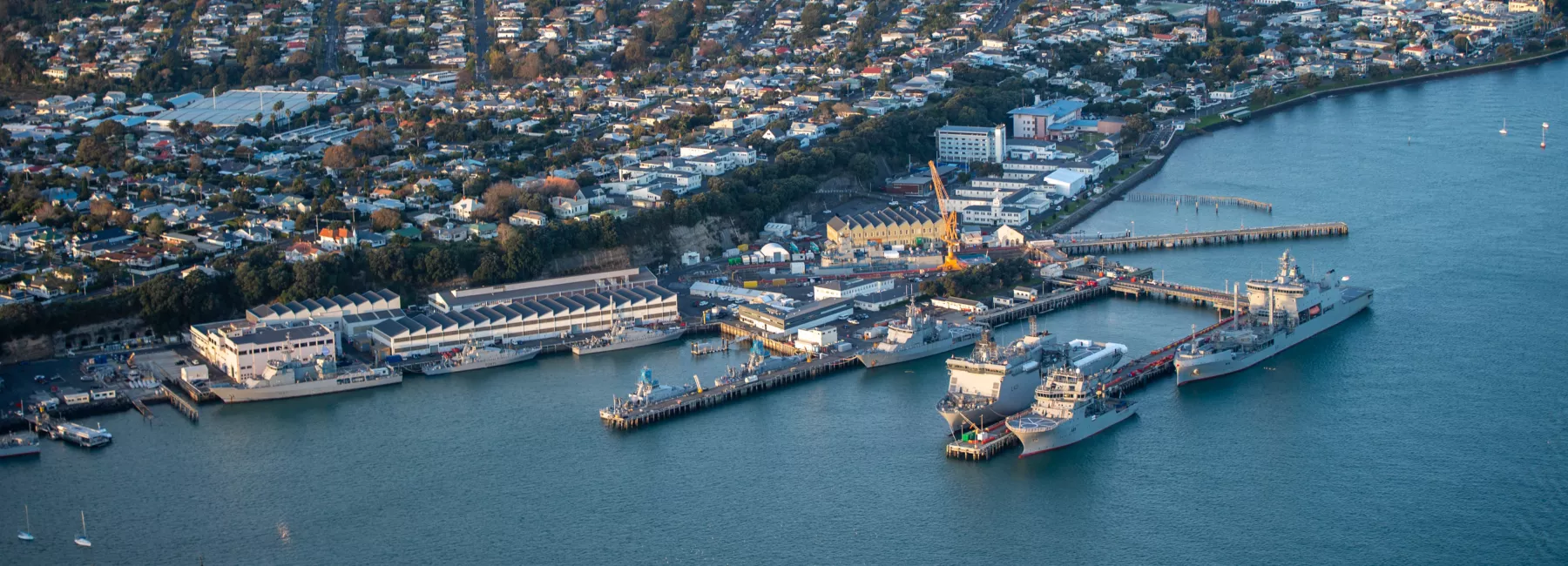 View of Royal New Zealand Navy in Auckland Harbour | DXC Technology Customer Stories
