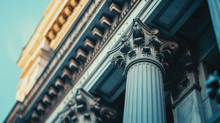 Closeup of ornate Corinthian column - AI agents power the public sector | DXC Technology Insights