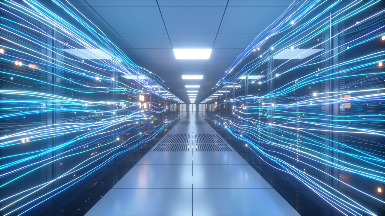 digital waves traversing a data center | DXC Technology Insights