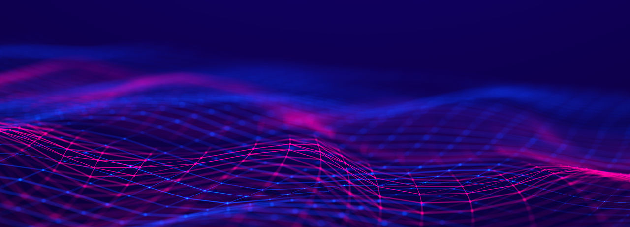 Futuristic wave on dark background, Cloud & Infrastructure | DXC Technology