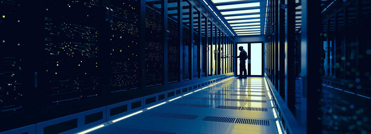 Backup cloud data service center. 3D rendering