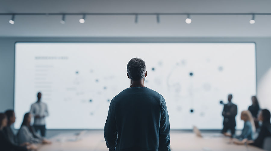 man viewing infrastructure layout plans from afar | DXC Technology