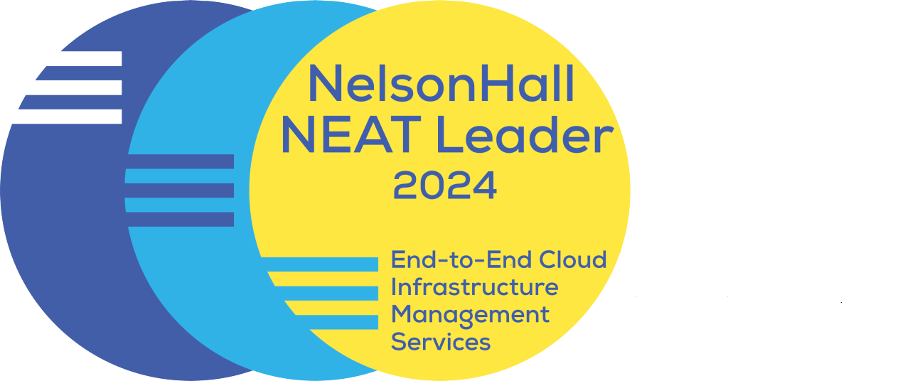 NelsonHall End-to-end cloud infrastructure management services leader badge, Public Cloud| DXC Technology