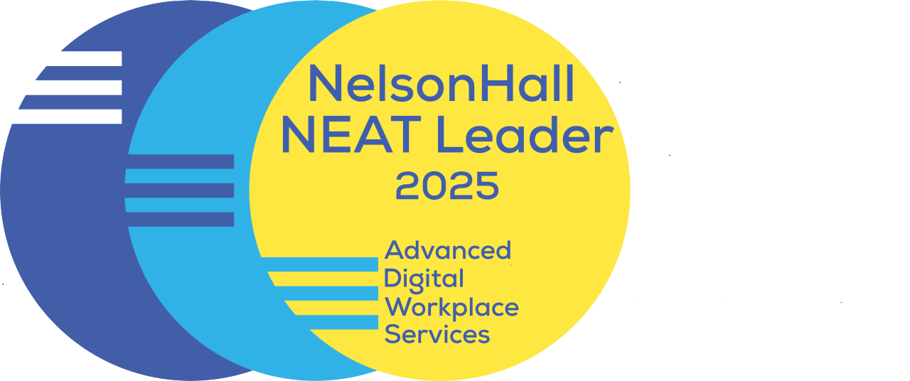 NelsonHall NEAT Leader Advanced digital workplace services 2025 leader badge | DXC Technology